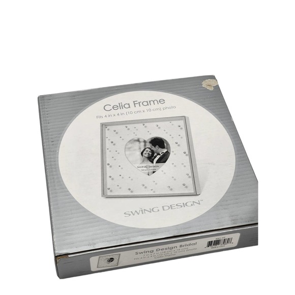 4x4 Picture Frame Celia Frame Fits 4x4 Photo Swing Design Bridal - Picture 3 of 8